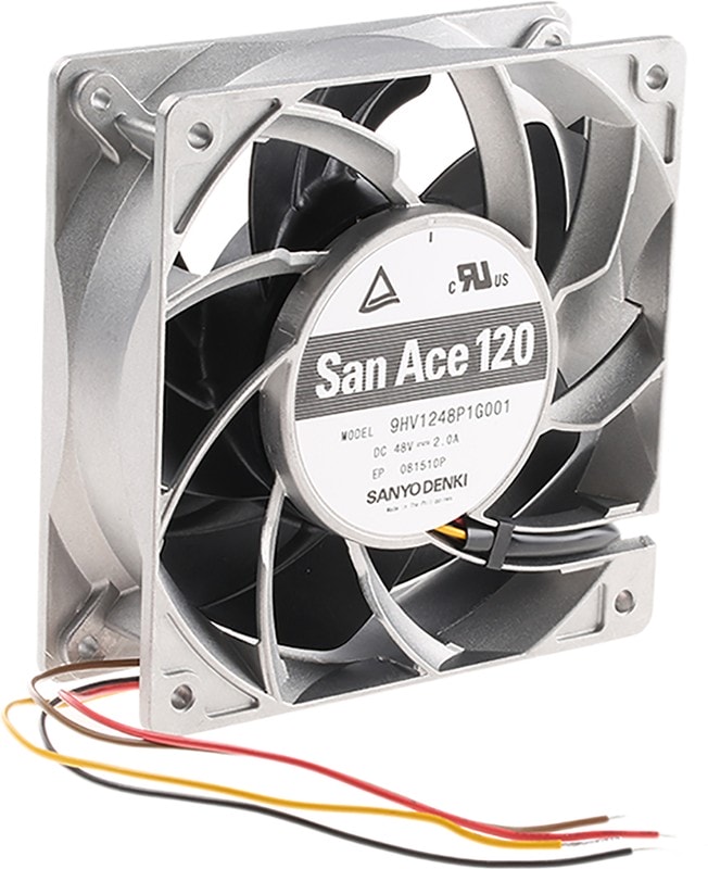 doc028707791 8007302452 9HV1248P1G001, DC Fans Fan, 120x120x38mm, 48VDC, 293CFM, High Static Pressure, Ribless, Ball, Tach/PWM Hirschmann — изображение 1