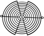 8005958086 G172-10HB, 172mm Dia Fan Finger Guard Steel, Black Coating 10 Rings Hirschmann