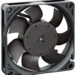 8004985481 712F/2M-006, DC Fans Tubeaxial Fan, 70x70x15mm, 12VDC, 21.2CFM, Speed Signal/Open Collector Output Hirschmann