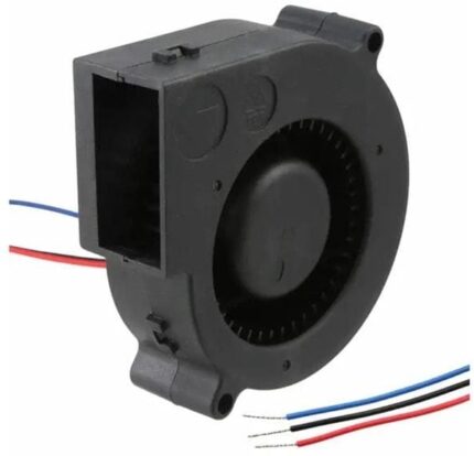 8005741497 BFB0712HH-AF00, Fan Blower 12VDC Square/Rounded - 75.7mm L x 75.7mm H Ball 15.3 CFM (0.428m³/min) 3 Wire Leads Hirschmann