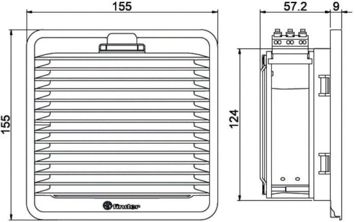 8002919261 7F.20.9.024.2055, 7F Series Filter Fan, 24 V dc, DC Operation, 55m³/h Filtered, 55m³/h Unimpeded, IP54, 155 x 155mm Hirschmann — изображение 6