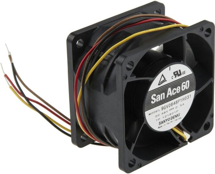 8008671927 9GV0648P1H031, Fan Tubeaxial 48VDC Square - 60mm L x 60mm H Ball 76.0 CFM (2.13m³/min) 4 Wire Leads Hirschmann — изображение 2