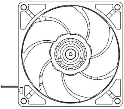 8005856974 9GA0924H402, Fan Tubeaxial 24VDC Square - 92mm L x 92mm H Ball 2 Wire Leads Hirschmann
