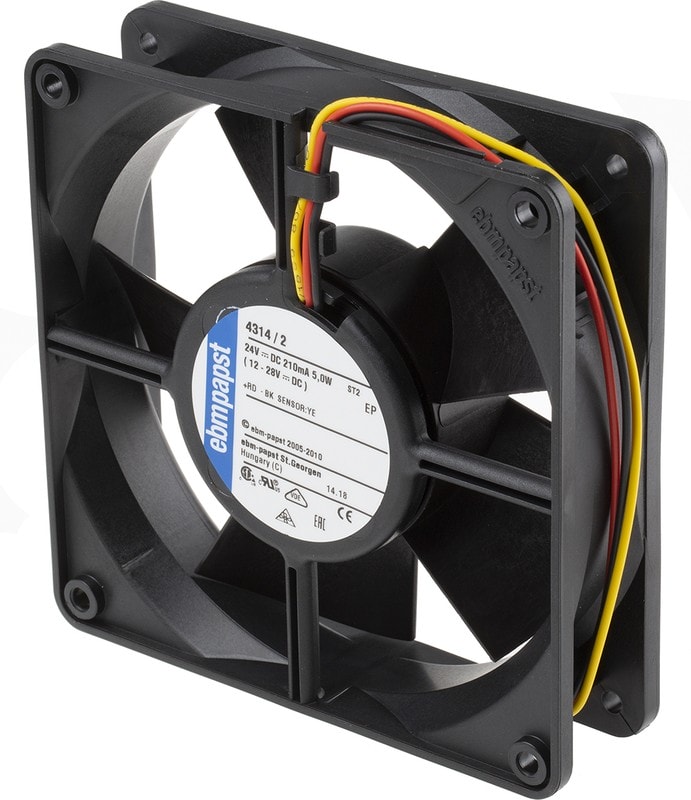 doc029200351 8004985251 4314/2, DC Fans Tubeaxial Fan, 119x119x32mm, 24VDC, 100.1CFM, Speed Signal/Open Collector Output Hirschmann — изображение 1