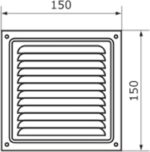 8020759497 Домарт Решетка вентиляционная 150x150 с сеткой, черная 170941 Hirschmann — изображение 2