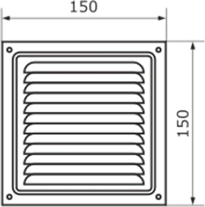 8020759497 Домарт Решетка вентиляционная 150x150 с сеткой, черная 170941 Hirschmann — изображение 2