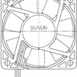 8004788793 GF60151B7-1E00U-AE9, DC Fans Axial Fan, 60x60x15mm, 12VDC, 18.2CFM, 0.13"H2O, Ball, Wire, Auto Restart, IP68 Hirschmann