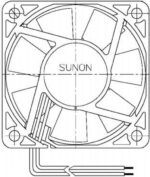 8004788793 GF60151B7-1E00U-AE9, DC Fans Axial Fan, 60x60x15mm, 12VDC, 18.2CFM, 0.13"H2O, Ball, Wire, Auto Restart, IP68 Hirschmann