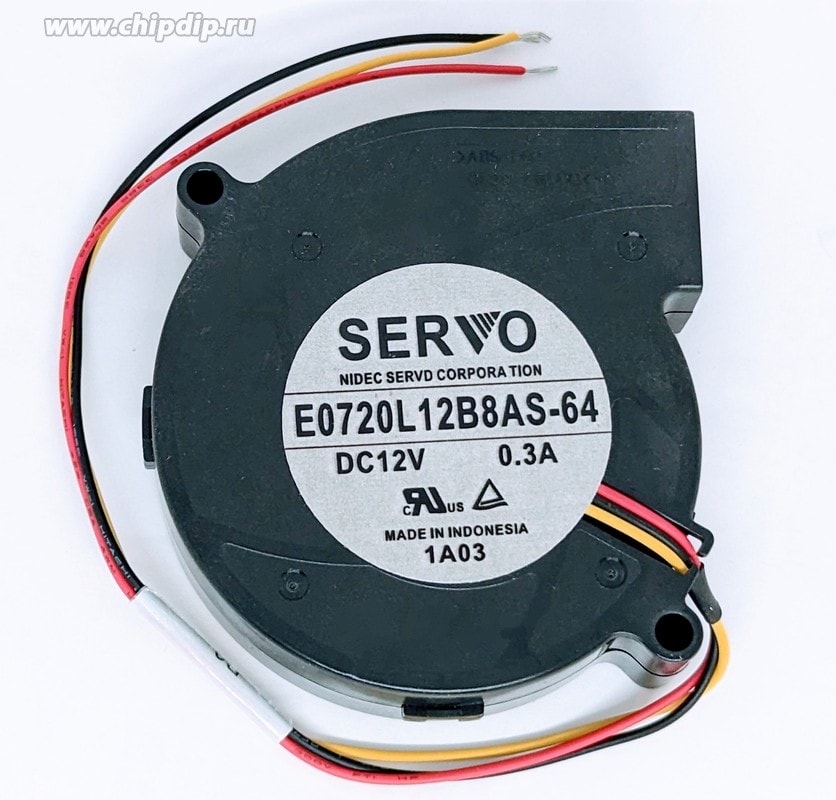 doc029298555 8008912024 Вентилятор Servo E0720L12B8AS-64 DC 12V 0.3A 3pin улитка Hirschmann — изображение 1