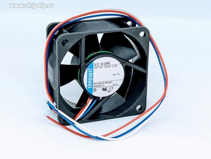 8017105791 Вентилятор Ebmpapst 612 N/2HH DC 12V 250mA 3.0W 60x25 3pin () Hirschmann — изображение 2