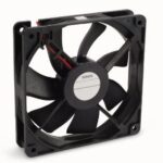 8020767807 11925SA-12N-EA-D0, DC Fans DC Tubeaxial Fan, 119x119x25mm, 12VDC, 88.2CFM, Flange Mount, Ball, 2 Lead Wire Hirschmann