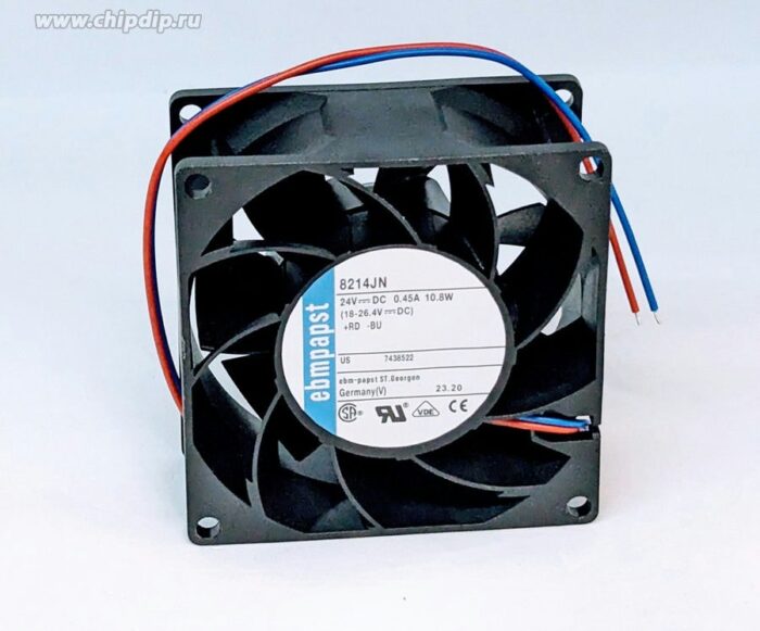 8005778630 8214JN, Fan Tubeaxial 24VDC Square - 80mm L x 80mm H Ball 78.0 CFM (2.18m³/min) 2 Wire Leads Hirschmann — изображение 9