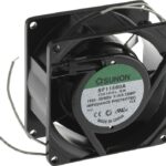 8005868085 SF11580A-1083HSL.GN, Fan Tubeaxial 115VAC Square - 80mm L x 80mm H Sleeve 30.0 CFM (0.840m³/min) 2 Wire Leads Hirschmann