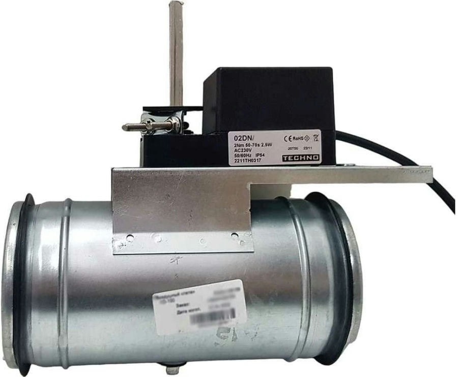 doc029519978 8020842463 TKD100-02DN/230V Регулирующая заслонка круглая, диам. 100мм с риверсивным электроприводом 2Нм, 220В ... Hirschmann — изображение 1