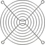 8005800074 08129, 120mm Sq Fan Finger Guard Steel, Nickel Plated 8 Rings Hirschmann