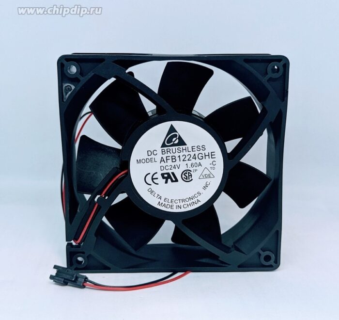 8017105837 Вентилятор Delta Electronics AFB1224GHE DC 24v 1.6A 2pin 120x38 () Hirschmann — изображение 2