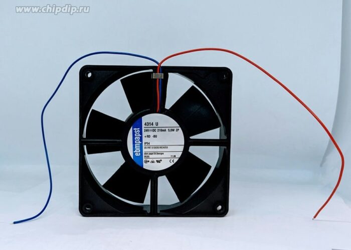 8908124160 4314U, DC Axial Fan, 24 V, Square, 119 mm, 32 mm, Ball Bearing, 100.1 CFM Hirschmann — изображение 2