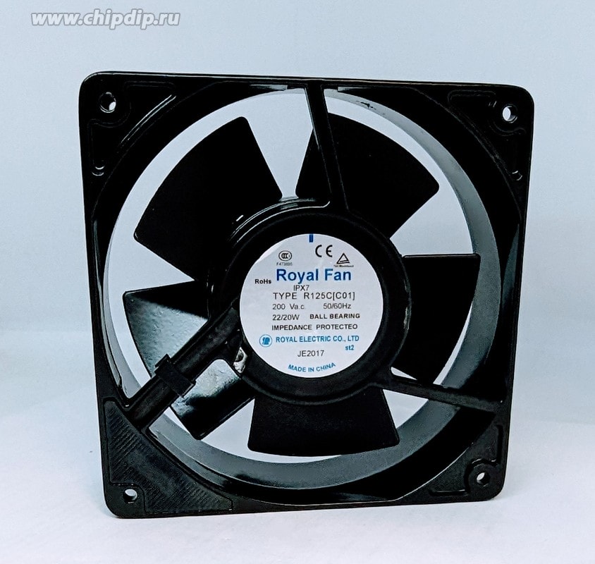 doc029948303 8035597019 Вентилятор Royal Fan IPX7 R125C(C01) 200V 22/20W 120x38 клемма () Hirschmann — изображение 1