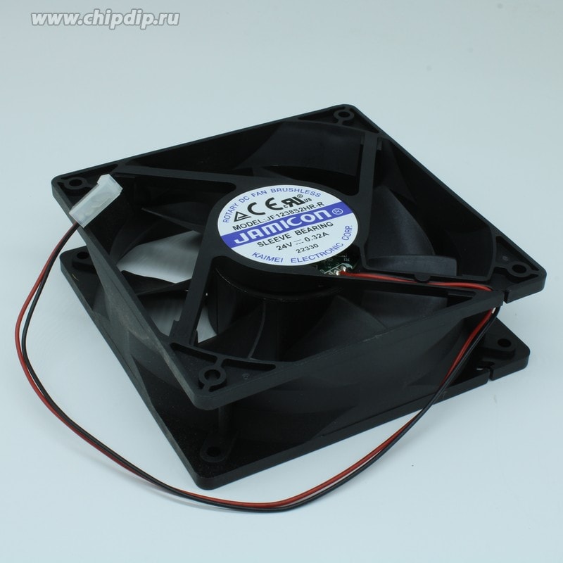 doc029973418 8020338462 JF1238S2HR-R, (120*120*38 24V), вентилятор 24В 120х120х38мм подшипник скольжения авторестарт Hirschmann — изображение 1