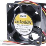 8002723445 9WP0624H4011, San Ace 9WP Series Axial Fan, 24 V dc, DC Operation, 31.8m³/h, 1.44W, 60mA Max, IP68, 60 x 60 x 25mm Hirschmann