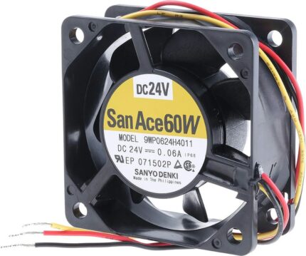 8002723445 9WP0624H4011, San Ace 9WP Series Axial Fan, 24 V dc, DC Operation, 31.8m³/h, 1.44W, 60mA Max, IP68, 60 x 60 x 25mm Hirschmann