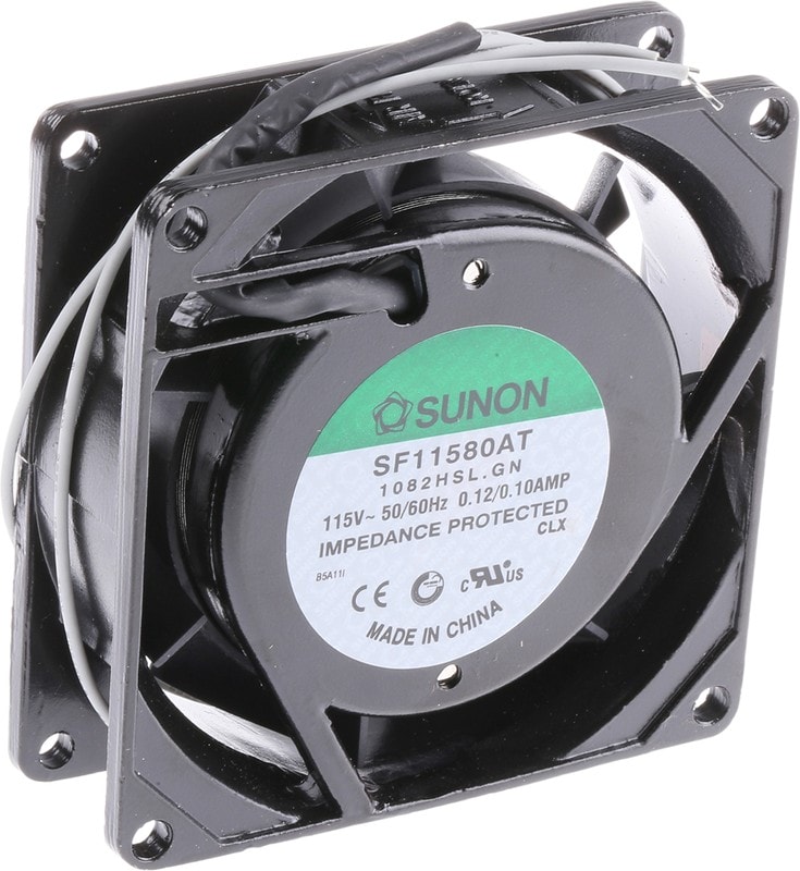 doc030106082 8005980221 SF11580AT-1082HSL.GN, Fan Tubeaxial 115VAC Square - 80mm L x 80mm H Sleeve 21.0 CFM (0.588m³/min) 2 Wire Leads Hirschmann — изображение 1