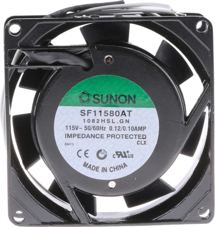 8005980221 SF11580AT-1082HSL.GN, Fan Tubeaxial 115VAC Square - 80mm L x 80mm H Sleeve 21.0 CFM (0.588m³/min) 2 Wire Leads Hirschmann — изображение 3