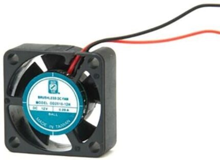 8004628167 OD2510-12HB, DC Fans DC Fan, 25x25x10mm, 12VDC, 2.7CFM, 0.09A, 31dBA, 12000RPM, Dual Ball, 2x Leads Hirschmann