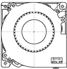 8004788944 PMB1212PLB2-A.(2).GN, Blowers & Centrifugal Fans Blower, 120x120x32mm, 12VDC, 35.9CFM, 0.89"H2O, Ball, Wire, Auto Restart Hirschmann