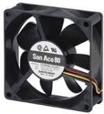 8004657733 109R0812S401, DC Fans Axial Fan, 80x80x25mm, 12VDC, 42.4CFM, 2.16W, 34dBA, Ball, 3 Leads, Tach Hirschmann — изображение 2