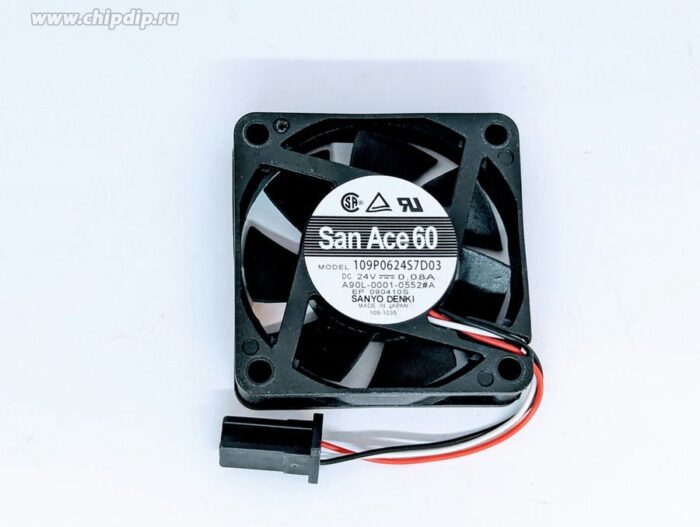 8035599312 Вентилятор Sanyo Denki San Ace 60 109P0624S7D03 (Fanuc A90L-0001-0552#A) 24V DC 0.08A 60X15 3pin Hirschmann — изображение 3