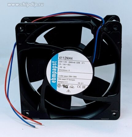 8021450523 Вентилятор Ebmpapst 4112NH4 DC 12V 2660mA 119x38 2pin Hirschmann