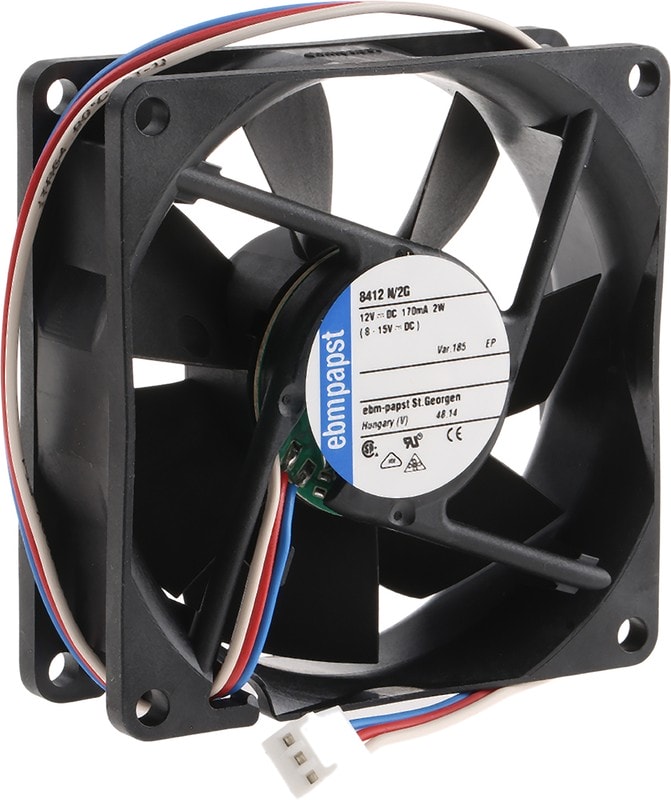 doc031147140 8009482655 8412 N/2G-185, 8400 N Series Axial Fan, 12 V dc, DC Operation, 69m³/h, 2W, 80 x 80 x 25mm Hirschmann — изображение 1