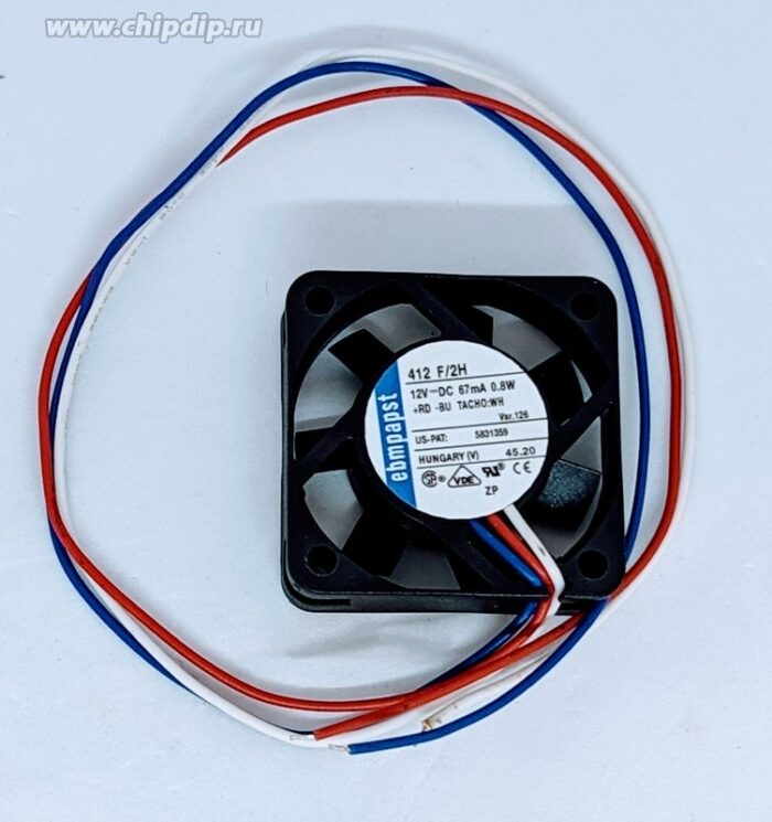 8005995803 412F/2H, Fan Tubeaxial 12VDC Square - 40mm L x 40mm H Sintec 5.3 CFM (0.148m³/min) 3 Wire Leads Hirschmann — изображение 4