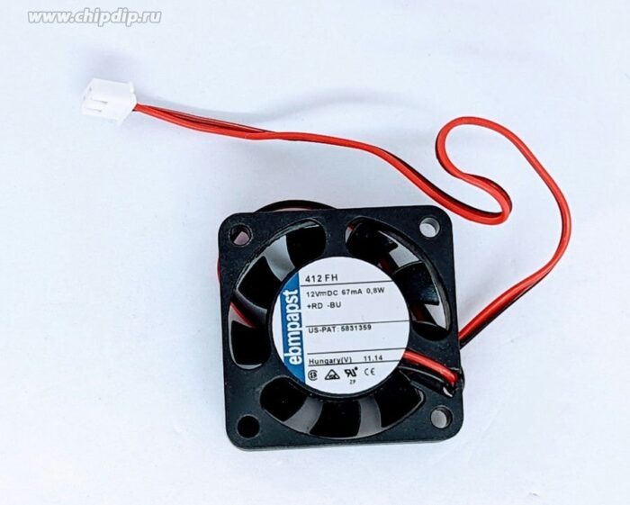 8006891675 412FH, Fan Tubeaxial 12VDC Square - 40mm L x 40mm H Sintec 5.3 CFM (0.148m³/min) 2 Wire Leads Hirschmann — изображение 5