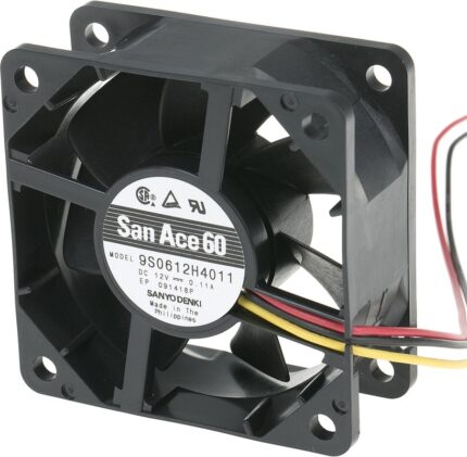 8085906040 9S0612H4011,DC Axial Fan, 12 V, Square, 60 mm, 25 mm, Ball Bearing, 20.5 CFM Hirschmann