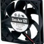 8006054621 9G1224E401, Fan Tubeaxial 24VDC Square - 119mm L x 119mm H Ball 115.0 CFM (3.22m³/min) 3 Wire Leads Hirschmann