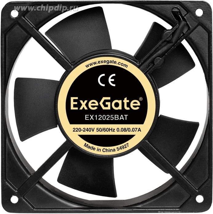 doc031880183 9000952361 EX12025BAT, Вентилятор 220В ExeGate 120x120x25 мм, двойной шарикоподш, клеммы, 2200RPM, 33dBA Hirschmann — изображение 1