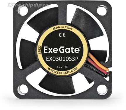 9000939522 EX03010S3P, Вентилятор ExeGate 30x30x10 мм, подшипник скольжения, 3pin, 9000RPM, 26dBA Hirschmann