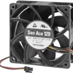 8022332168 9GV1212P1J18, Axial Fan, 12 V dc, DC Operation, 224cfm, 36W, 3A Max, 120 x 120 x 38mm Hirschmann