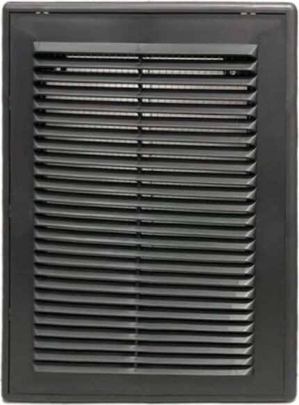8022156879 Решетка вентиляционная вытяжная 210x210 с рамкой материал- пластик. Серия ВР графит 2121ВР-графит Hirschmann