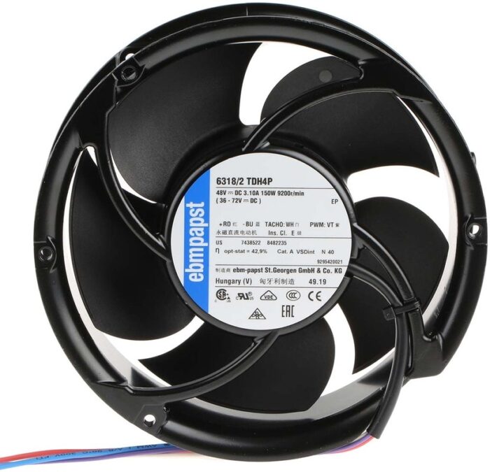 8010591828 Вентилятор Ebmpapst 6318/2TDH4P 48v 3.125A 150W (36-72V DC) Hirschmann — изображение 3