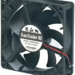 8008665028 9A0912H4021, Fan Tubeaxial 12VDC Square - 92mm L x 92mm H Ball 51.2 CFM (1.43m³/min) 2 Wire Leads Hirschmann
