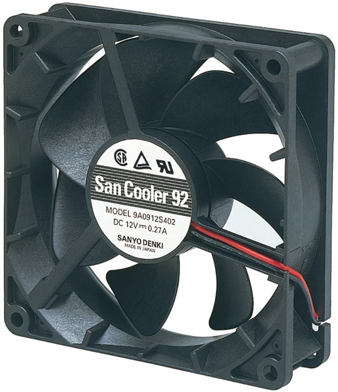 doc032621896 8007080287 9A0912H4021, DC Fans DC Axial Fan, 92x92x25mm, 12VDC, 51.2CFM, Ribless, Ball, Wire, Lock Sensor Hirschmann — изображение 1