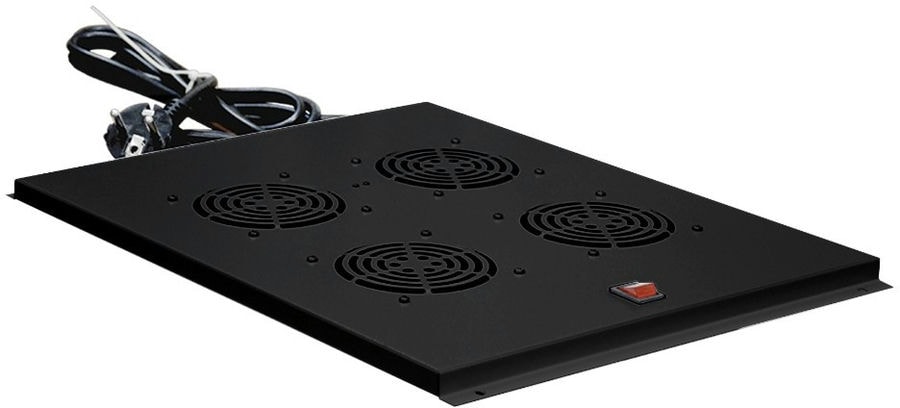 doc032925923 8022380091 SKAT TB Fan 4/800-B-TOP Вентиляторный модуль на 4 элемента потолочный для напольных шкафов с глубиной 800 мм, черный Hirschmann — изображение 1