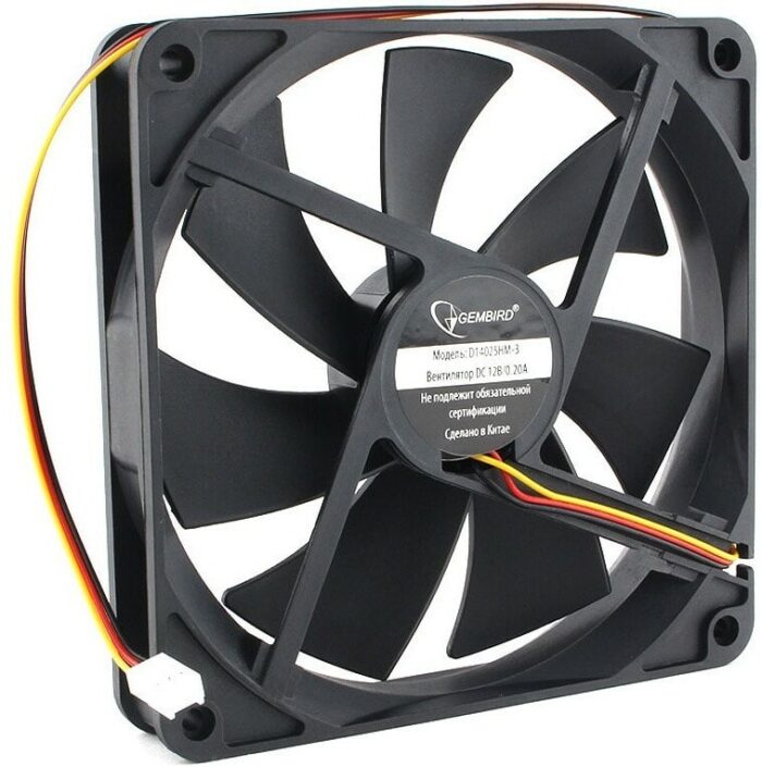 8048463096 Вентилятор Gembird D14025HM-3, 140x140x25, гидродин.подшипник, 3pin, провод 40см Hirschmann — изображение 6