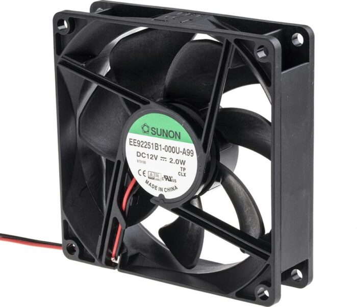 8008654013 EE92251B1-000U-A99, Fan Tubeaxial 12VDC Square - 92mm L x 92mm H Ball 51.5 CFM (1.44m³/min) 2 Wire Leads Hirschmann — изображение 5
