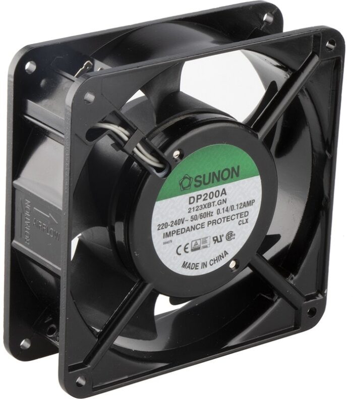 8008673954 DP200A-2123XBT.GN, Fan Tubeaxial 220 ~ 240VAC Square - 120mm L x 120mm H Ball 117.0 CFM (3.28m³/min) 2 Terminals Hirschmann — изображение 7