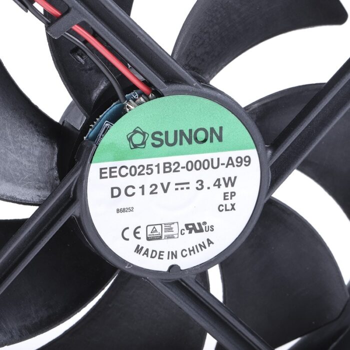8007034252 EEC0251B2-000U-A99, Вентилятор осевой, 12В DC, 120х120х25мм, 0.279А, 3.4Вт, качения, 2700об/мин, 2 провода Hirschmann — изображение 6
