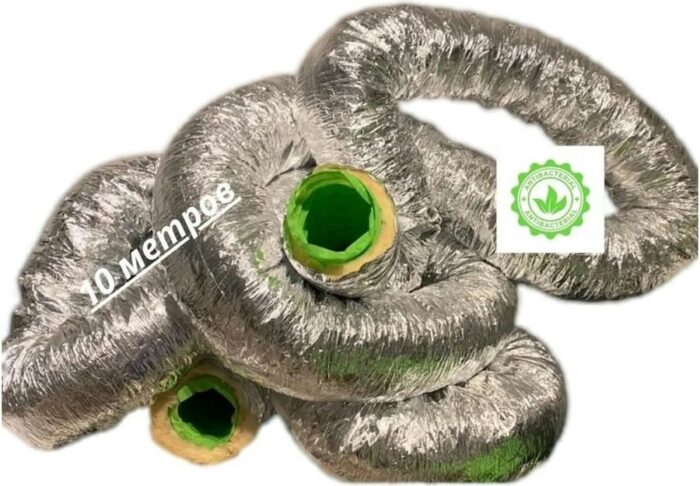 8022515565 Воздуховод Sono Green-203мм, 10м, антибактериальный, утепленный, шумопоглощающий, гибкий, алюминиевый SBGI203 Hirschmann — изображение 2